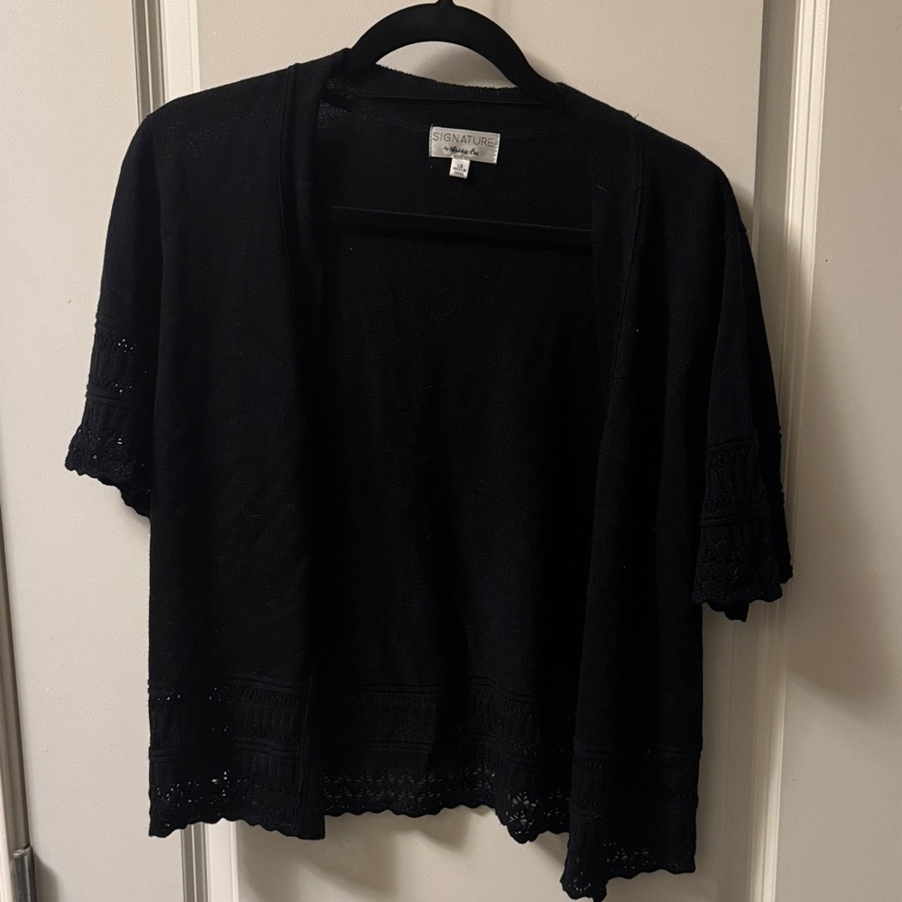 Signature Women's Classic Black Knit Cardigan